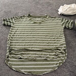 Green and White Striped T-Shirt